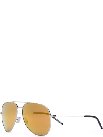 Saint Laurent Silver And Orange Classic 11 Sunglasses