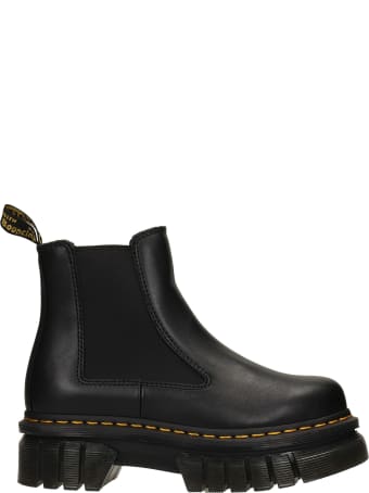Dr. Martens Audrick Combat Boots In Black Leather