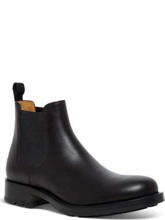 Valentino Garavani Roman Stud Ankle Boots In Black Leather