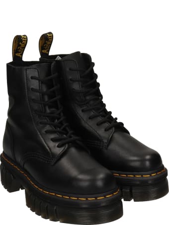 Dr. Martens Audrick Combat Boots In Black Leather