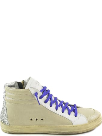 P448 Beige Shiny Leather Mid-top Women's Sneakers