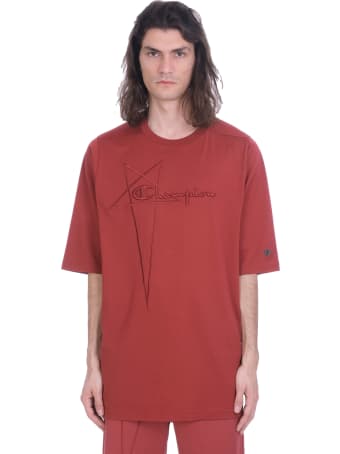 Rick Owens T-shirt In Bordeaux Cotton