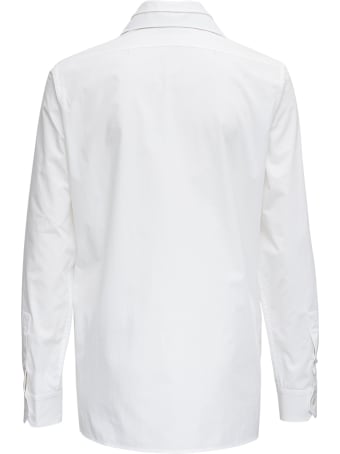 Valentino White Cotton Poplin Shirt With Double Classic Collar