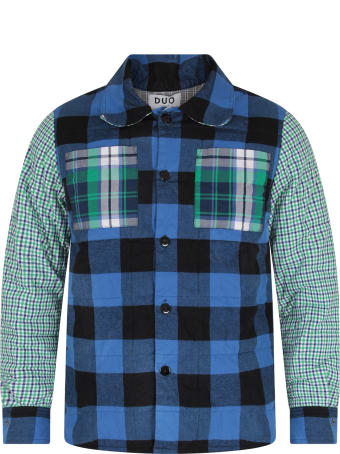 Natasha Zinko Multicolor Checked For Boy Shirt With White Logo
