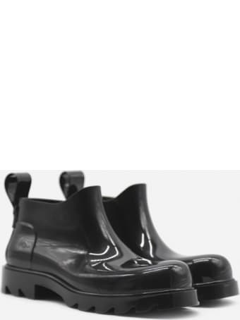 Bottega Veneta Stride Ankle Boots In Shiny Rubber