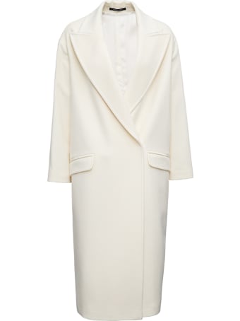 Tagliatore Double-breasted White Wool Coat