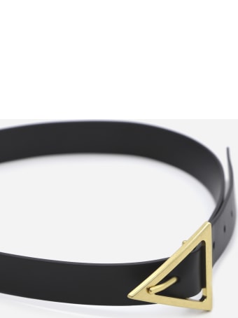 Bottega Veneta Leather Belt With Triangular Buckle