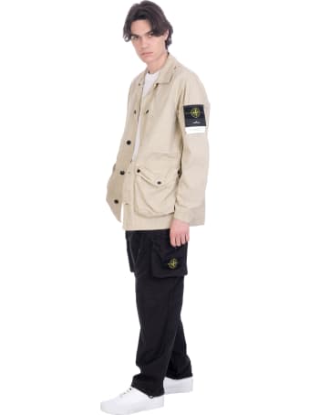 Stone Island Pants In Black Cotton