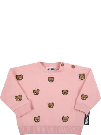 Moschino Pink Tracksuit For Baby Girl