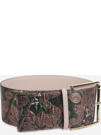 Dolce & Gabbana Belt Made Of Floral Lurex Jacquard