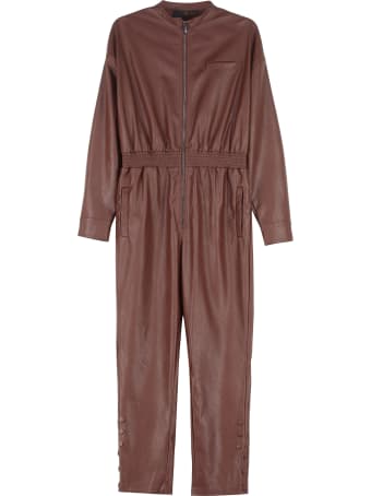 Pinko Long Vegan Leather Jumpsuit
