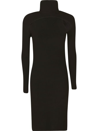 Les Hommes Long-sleeved Rib Knit Mini Dress