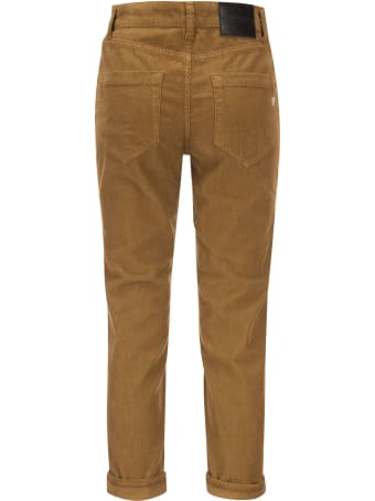 Dondup Koons - Multi-striped Velvet Trousers With Jewelled Buttons