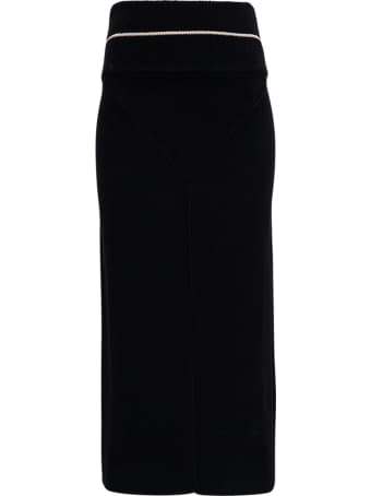 Moncler Genius Black Knitted Midi Skirt By 1952