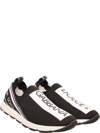 Dolce & Gabbana Black Sneaker With White And Black Logo