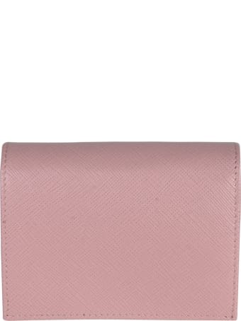 Prada Snap Button Logo Plaque Wallet