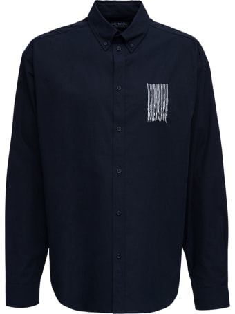 Balenciaga Black Oversize Cotton Shirt With Print
