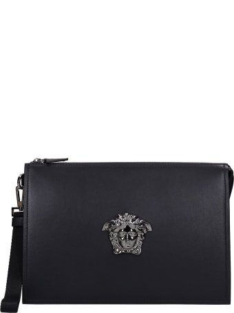 Versace Clutch In Black Leather