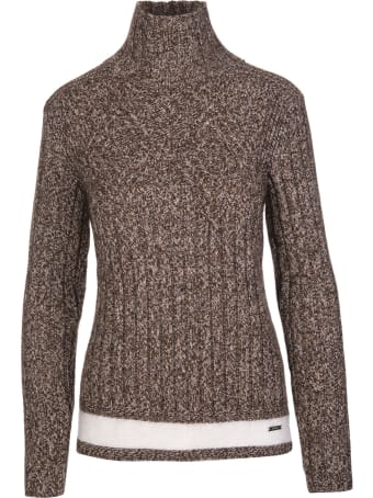 Kiton Woman Brown Melange High Neck Pullover
