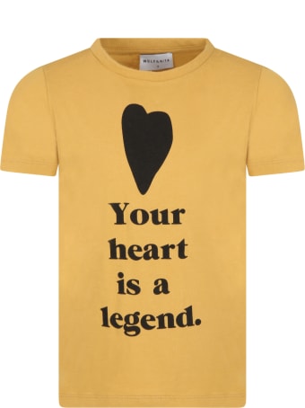 Wolf & Rita Yellow ''sebastiào'' T-shirt For Kids With Heart