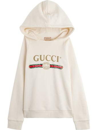 Gucci Jersey Hoodie With Logo Print