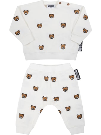 Moschino White Tracksuit For Baby Kids