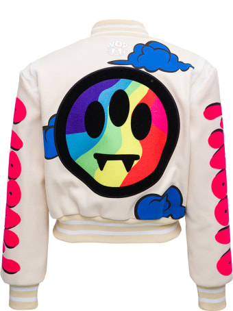 Barrow Fabric Bomber Jacket With Colored Patch Detail