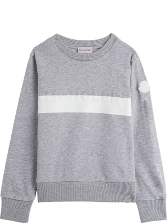 Moncler Grey Jersey Sweatshirt With Logo