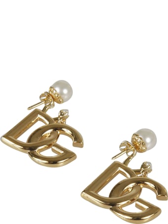 Dolce & Gabbana Dg Logo Pearl Earrings