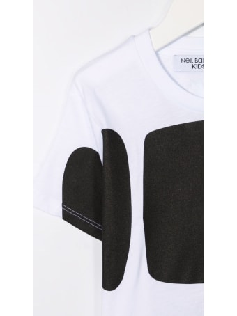Neil Barrett Kids White T-shirt With Macro Bold Logo