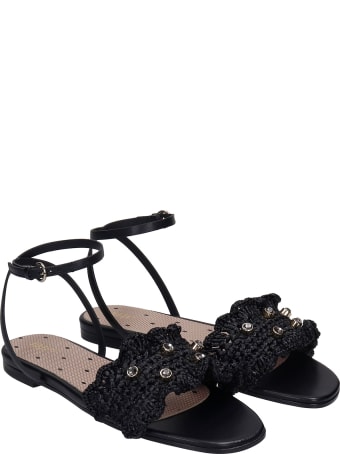 RED Valentino Flats In Black Silver