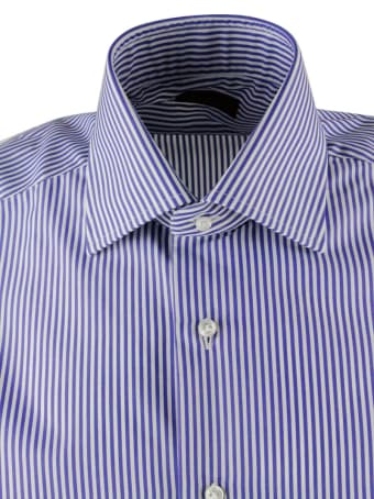 Barba Napoli Men's Slim Fit Journey Model Shirt With Hand-sewn Striped No Crumple Fabric