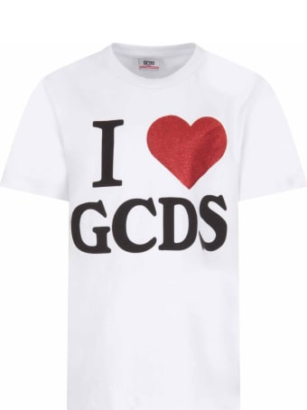GCDS White T-shirt For Girl With Logo