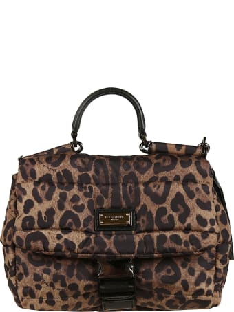 Dolce & Gabbana Buckled Front Logo Plaque Shoulder Bag