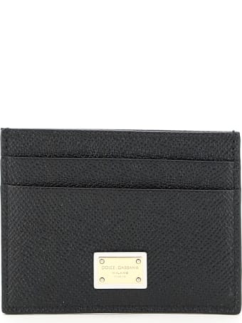 Dolce & Gabbana Leather Card Holder With Logo Plaque