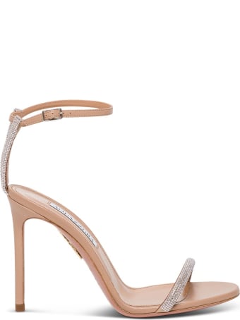Aquazzura Moon Crystal Leather Sandals
