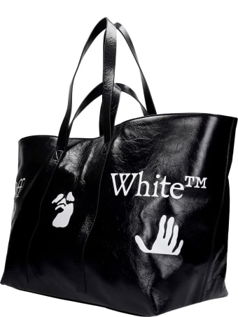 Off-White Tote In Black Leather