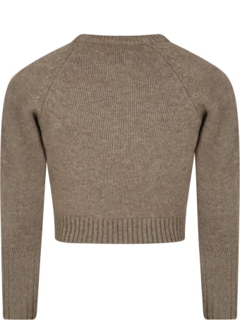 Zadig & Voltaire Green Sweater For Kids With Rock Writing