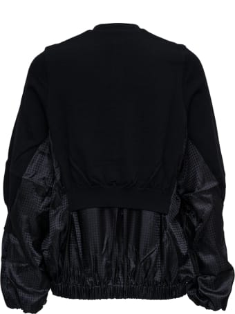 Noir Kei Ninomiya Black Wool Blend Bomber Jacket With Houndstooth Detail