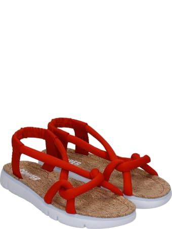 Camper Oruga Flats In Red Synthetic Fibers