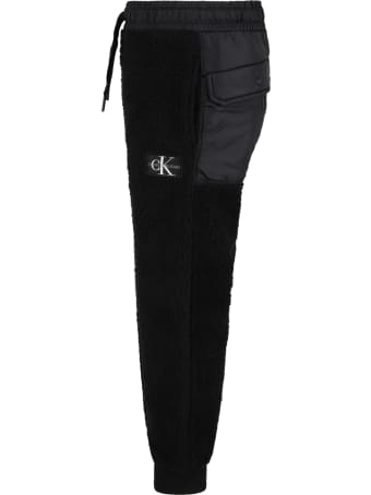 Calvin Klein Black Sweatpants For Kids With White Logo