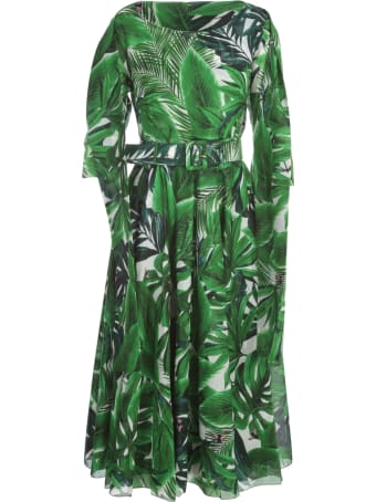 Samantha Sung April Printed Midi Crew Neck 3/4s Dress