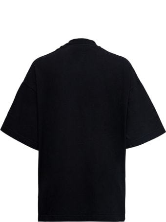 Palm Angels Black Cotton T-shirt With Bear Print