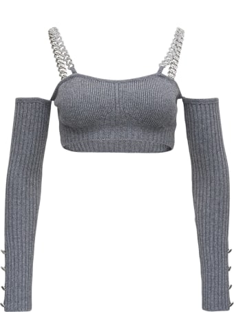Giuseppe di Morabito Ribbed Knit Top With Chain Straps
