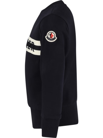 Moncler Blue Sweatshirt For Kids With Logo