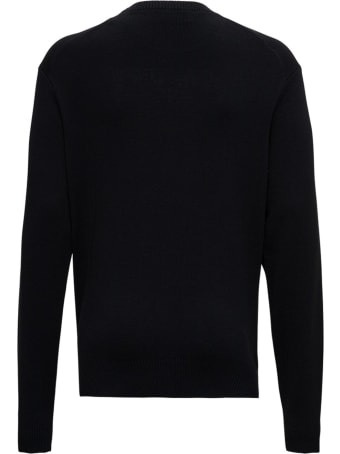 Ami Alexandre Mattiussi Black Wool Sweater With Logo