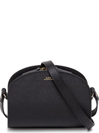 A.P.C. Sac Demi Lune Leather Crossbody Bag