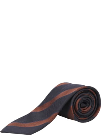 Lardini Cravatta Righe Blu-arancio