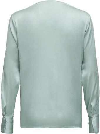 Antonelli Long-sleeved Shirt In Green Silk