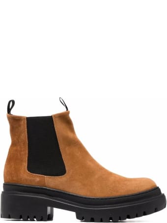 Pollini Camel-colored Suede Ankle Boots